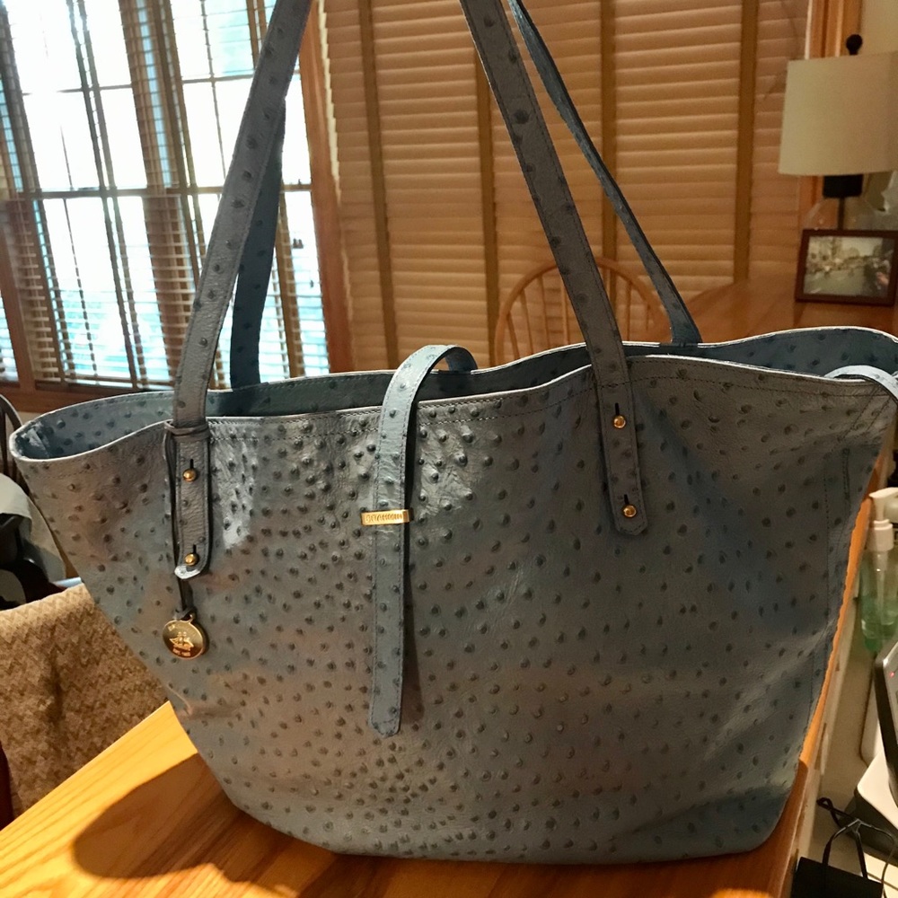 Brahmin ostrich leather tote